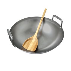 BGE - Wok karbonová pánev s bambusovou špachtlí L, XL