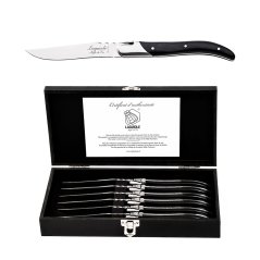 LAGUIOLE Luxury - steakové nože 6 ks, rukojeť černý eben